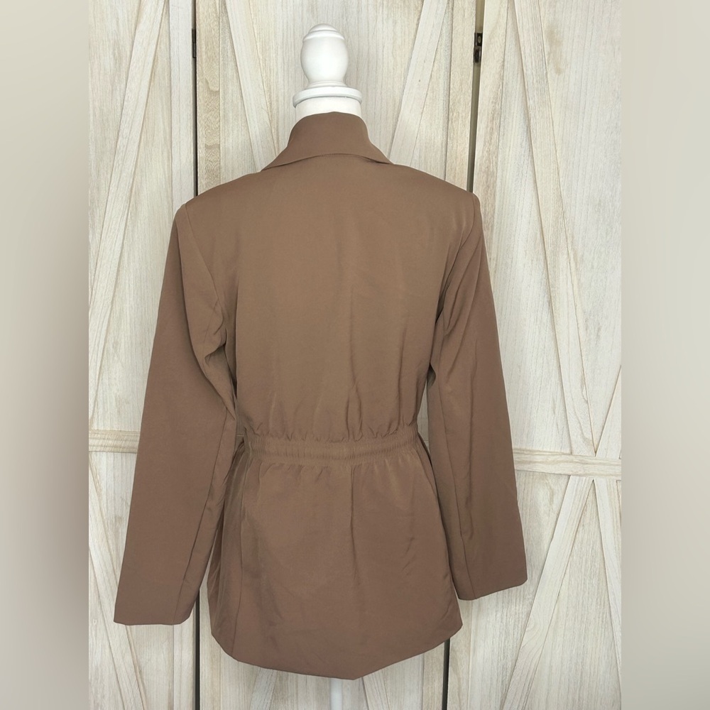 Athleta NWT Primatwill Rustic Biege Women's Blazer sz 14 office business casual - Picture 7 of 15